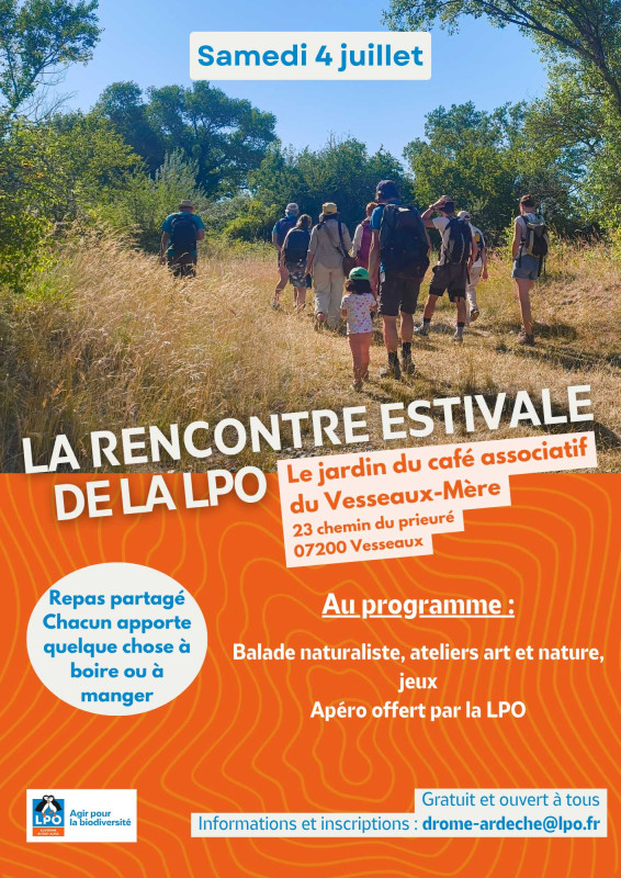 affiche La Rencontre Estivale de la LPO — Balade naturaliste et ateliers nature