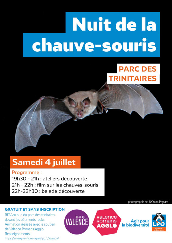 affiche Nuit de la Chauve-souris — Parc des Trinitaires à Valence