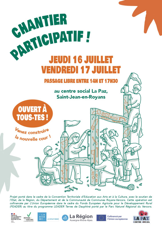 Chantier participatif : Construction de la nouvelle cour au centre social La Paz
