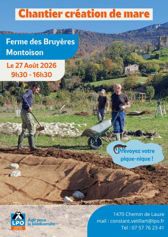 Chantier création de mare - Ferme des Bruyères