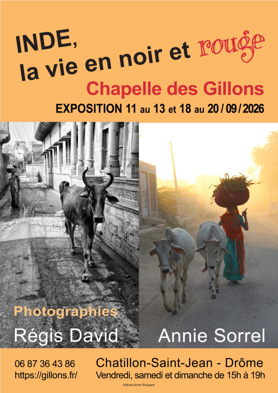 affiche INDE, la vie en noir et rouge