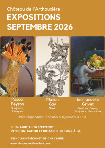 Expositions au Château de l'Arthaudière - Septembre 2026