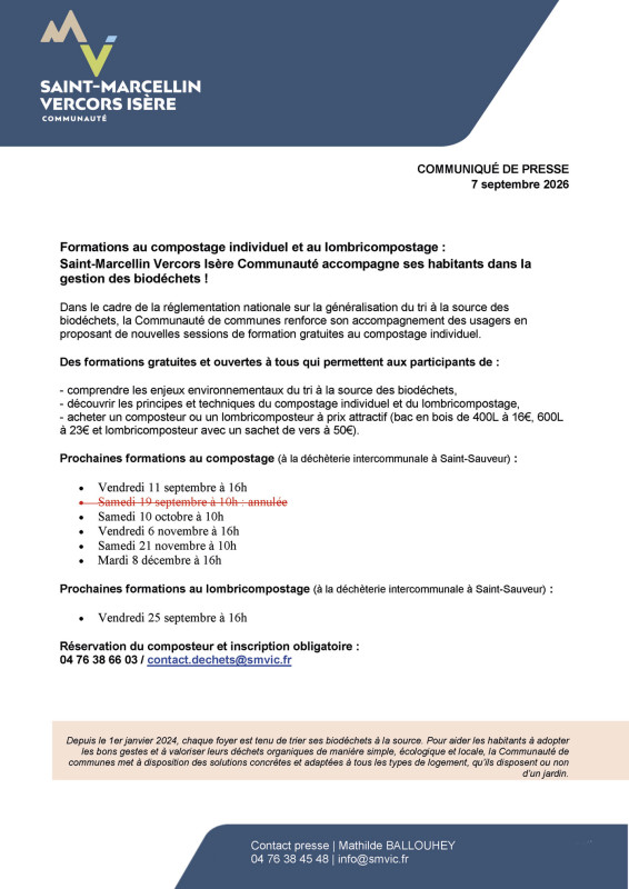 Formations au compostage individuel et au lombricompostage