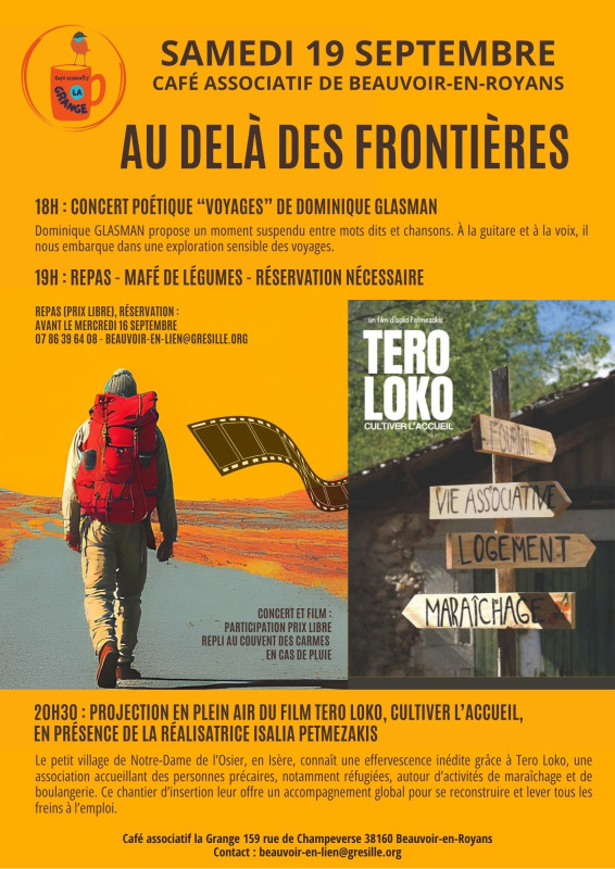 Au delà des frontières : Concert, repas et projection au Café associatif de Beauvoir-en-Royans