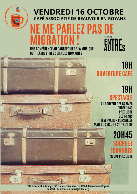 "Ne me parlez pas de migration !" - Café associatif de Beauvoir-en-Royans